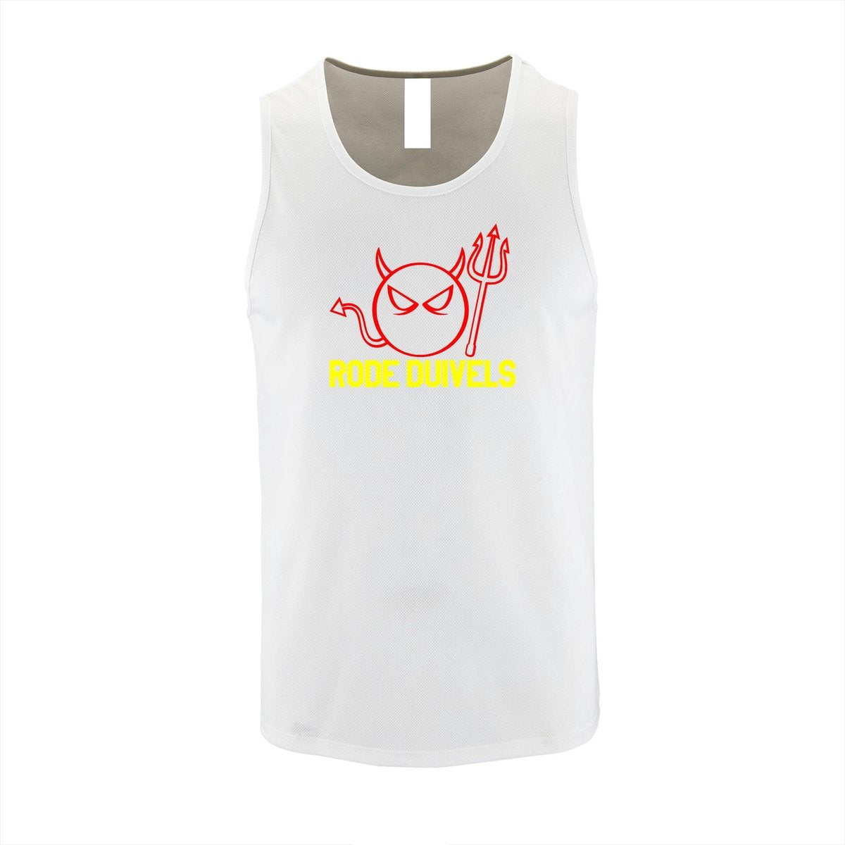 Belgie EK Witte Tanktop sportshirt met Rood / Geel “ Rode Duivels “ Print Size XXXL