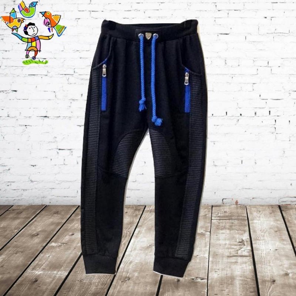 S&C Jongens joggingbroek rits zwart 98/104 - 98/104