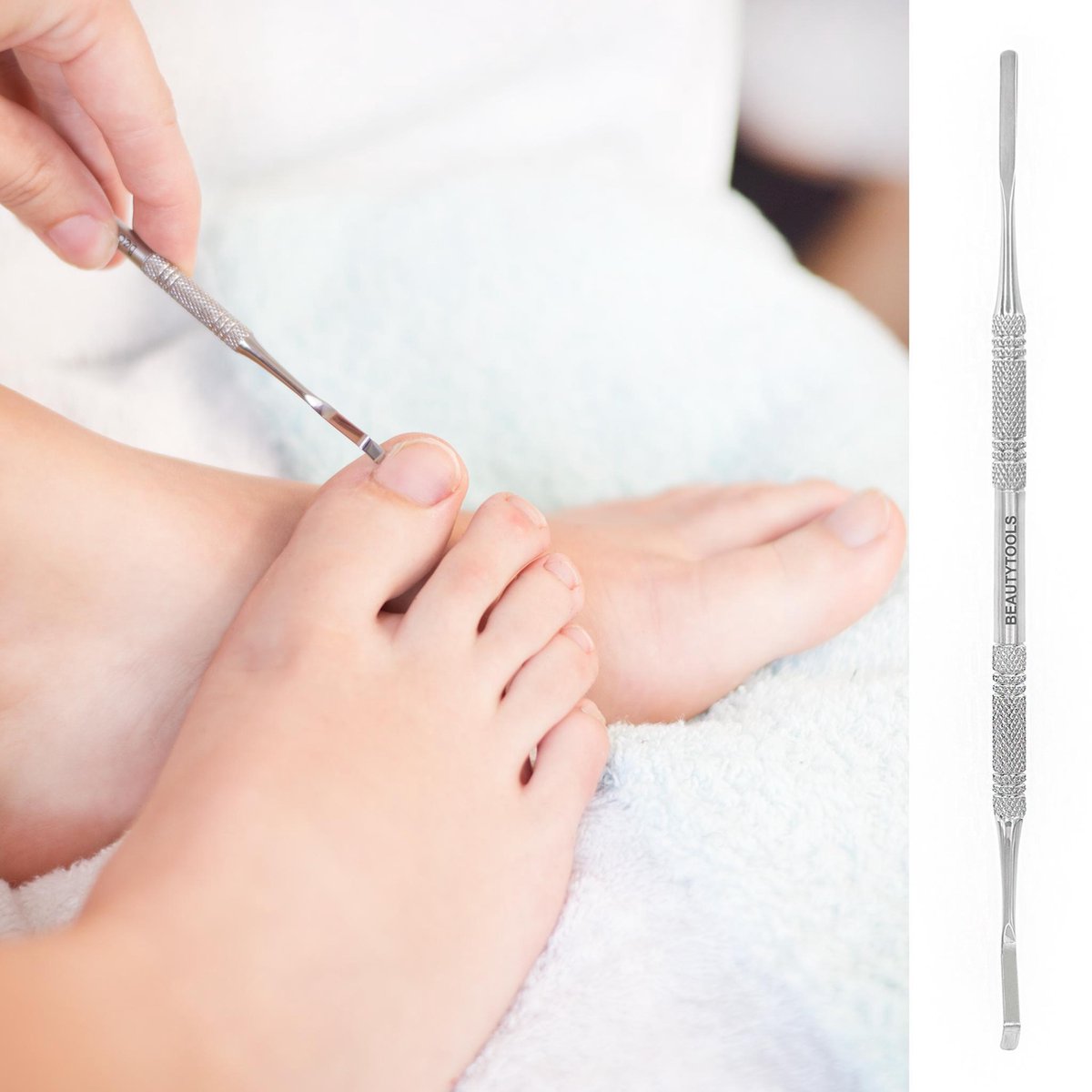 Beautytools PROFESSIONAL Excavator/Nagellifter Ingegroeide Nagels Rechte / Afbuigende bek (lengte 15 cm) - (NL-2113)