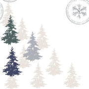 20x Kerst servetten wit met kerstbomen print 33 x 33 cm - Kerstdiner tafeldecoratie versieringen - Papieren wegwerpservetten 3-laags