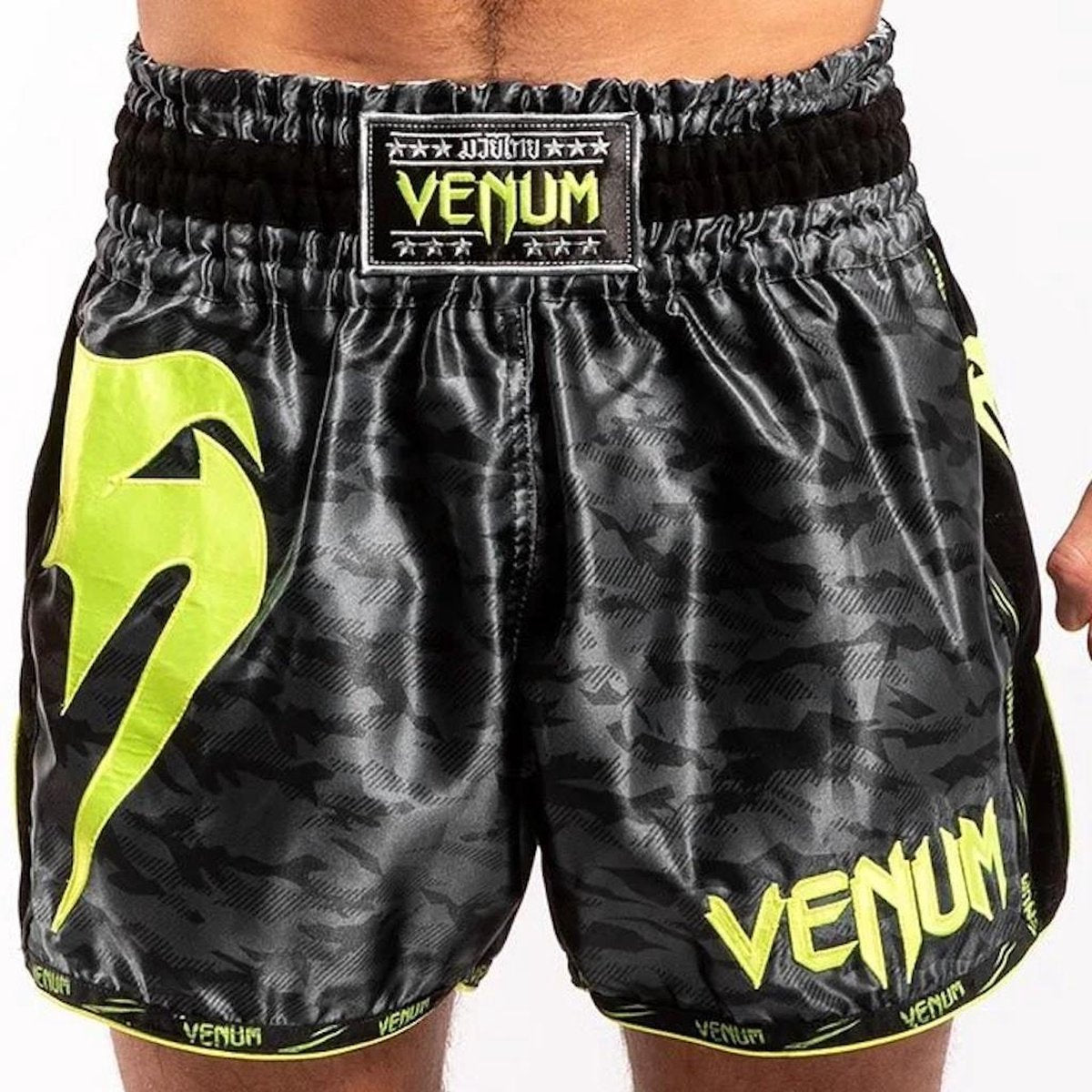 Venum Kickboksbroek Giant Muay Thai Zwart/Geel Medium