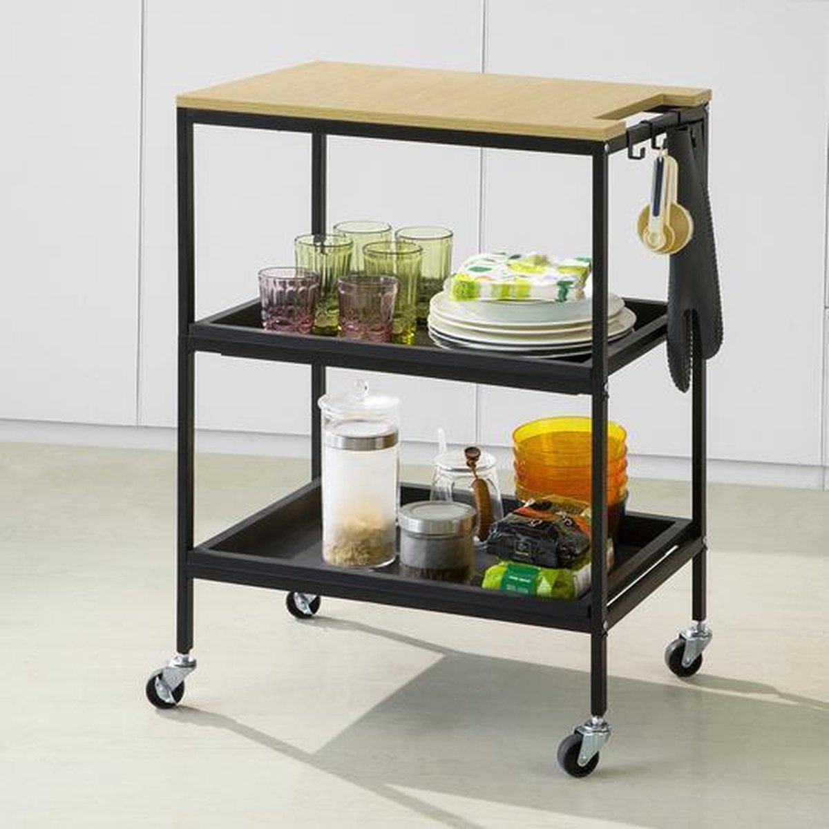 Simpletrade Keukentrolley - Serveerwagen - Industrieel - 3 Opbergvakken - 60x81x41 cm