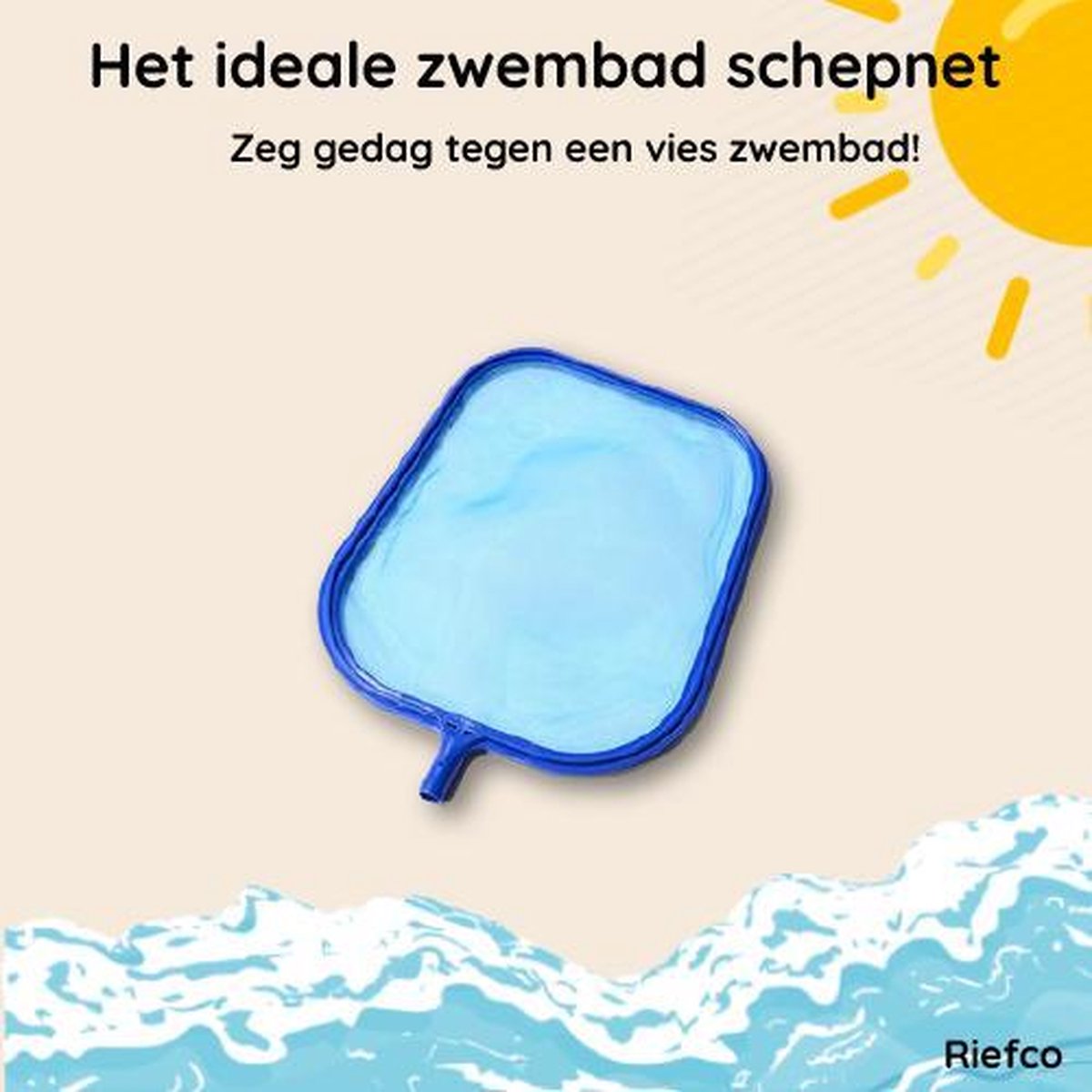 Riefco  Zwembad schepnet | Zwembad onderhoud|Zwembad visnet | 29cm | Zonder telescoopstang | Schepnet zwembad
