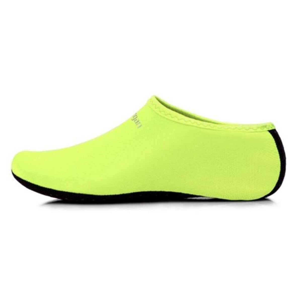 Yoogan 2 paren Unisex outdoor anti slip strand sokken voor zwemmen duiken Snorkelen  schoenmaat: L (37-38) (fluorescerend groen)