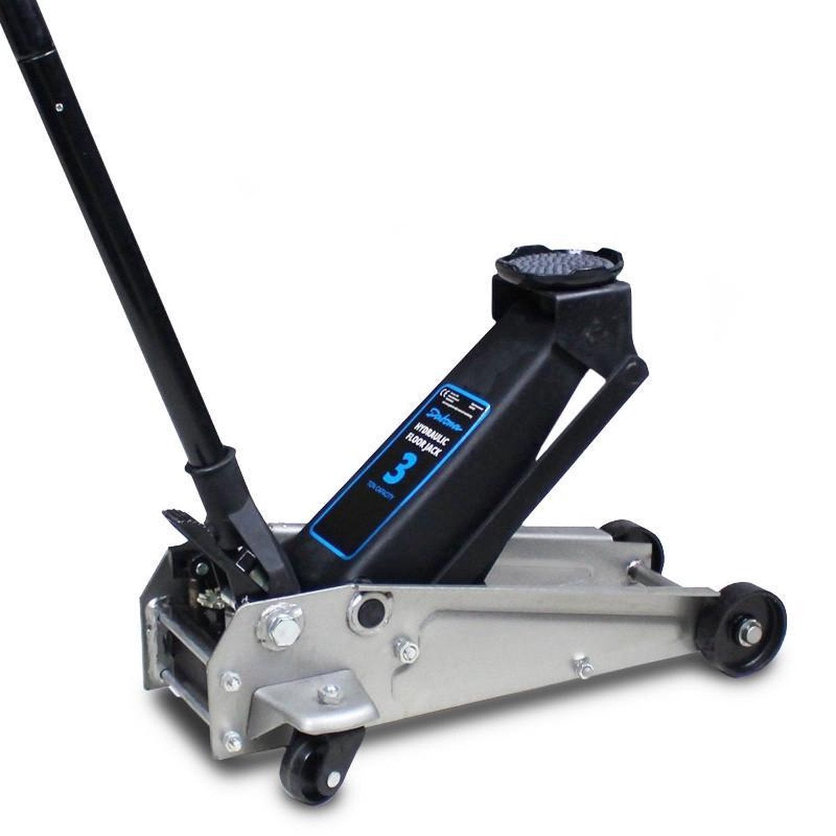 Datona® Autokrik 3 ton + assteunen 3 ton - Mat Zwart