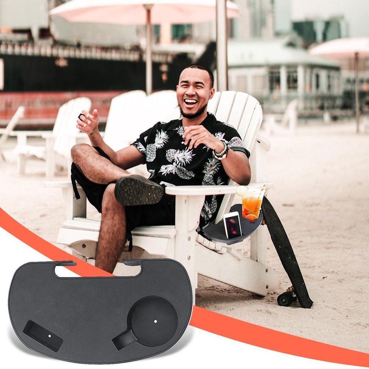 Draagbare Zwaartekracht Opvouwbare Strand Lounge / Vissen stoel / Buitenstoel Camping Tool klapstoelaccessoires