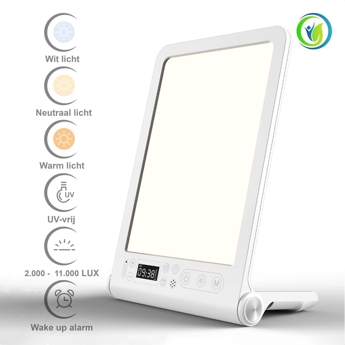 XatiX Daglicht Lamp met BONUS Alarm Wake Up Light - 30 standen - Lichttherapie Lamp