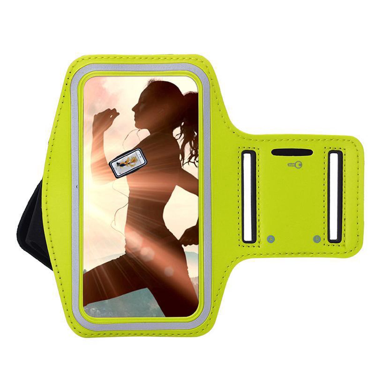 Pearlycase Sportarmband Hardloopband Geel voor Apple iPhone XR