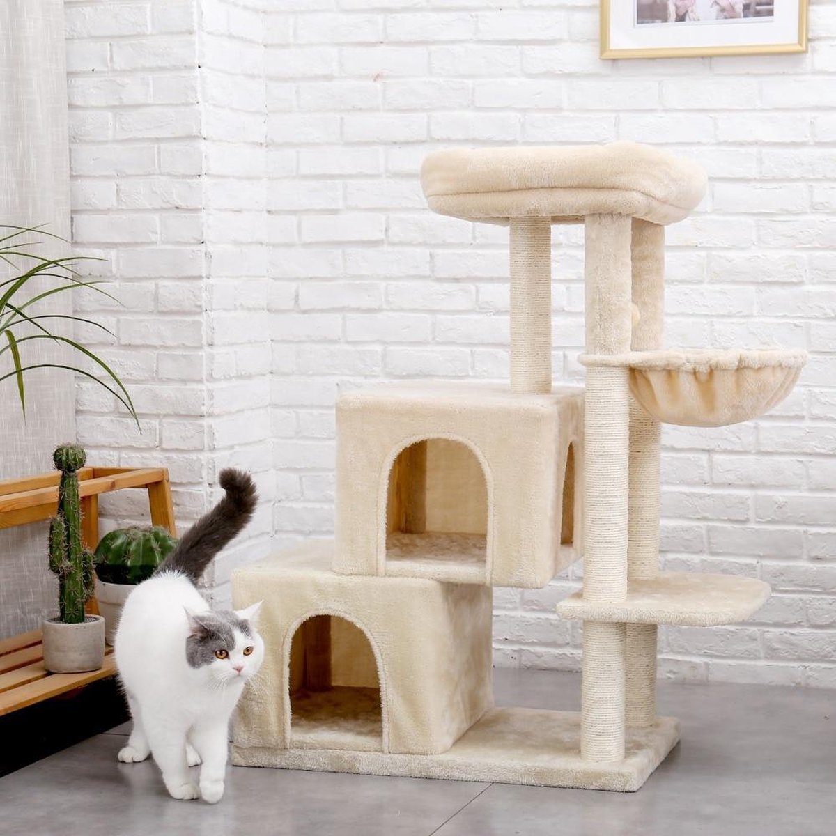 TBG Huisdier Krabpaal Condo Huis Scratcher Krabpaal Klimboom Speelgoed voor Kat Kitten Beschermende Meubels AMT0060BG