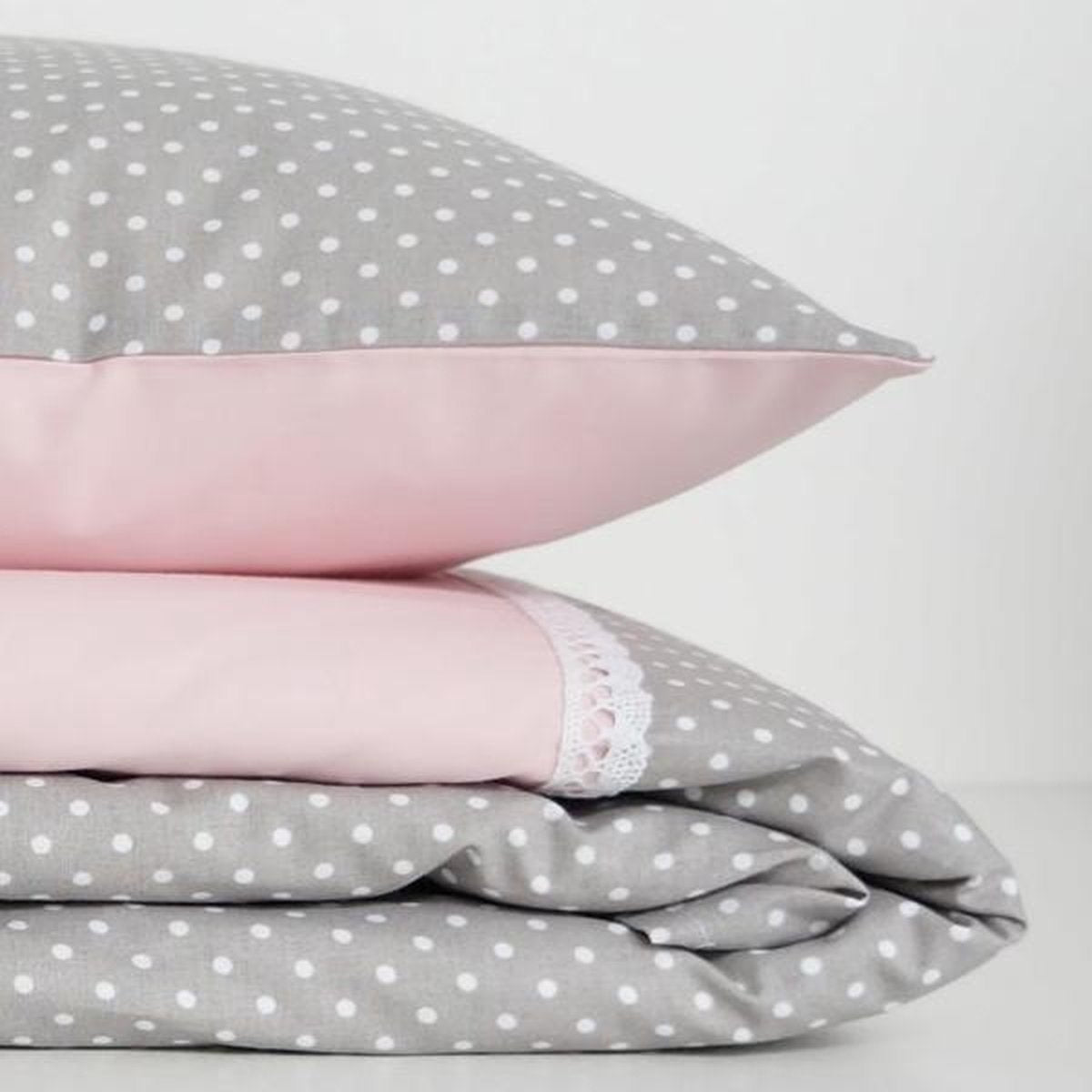 Dekbedovertrek Dolly Dots Roze-Grijs