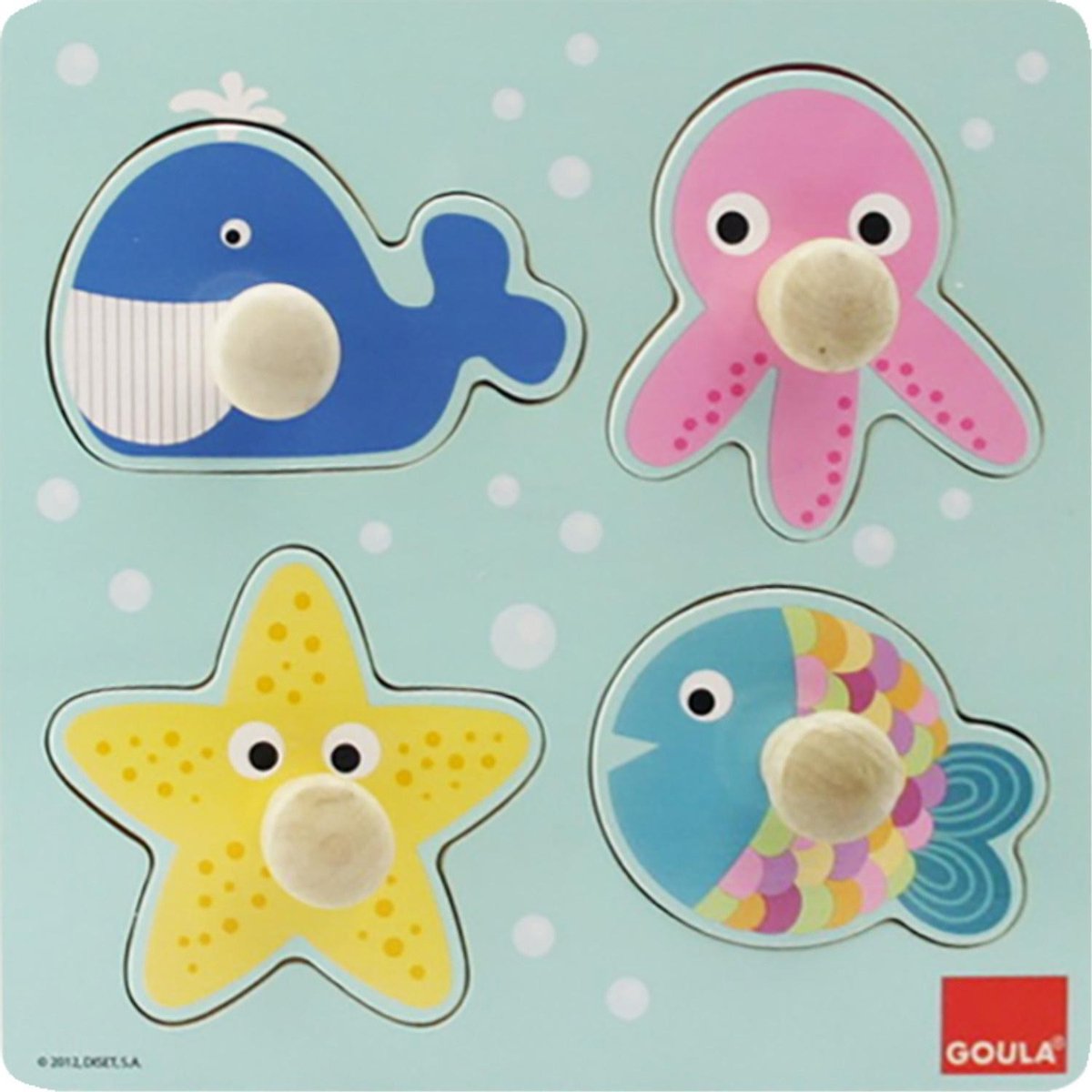 Goula Houten Puzzel - Zeedieren - 4 Stukjes