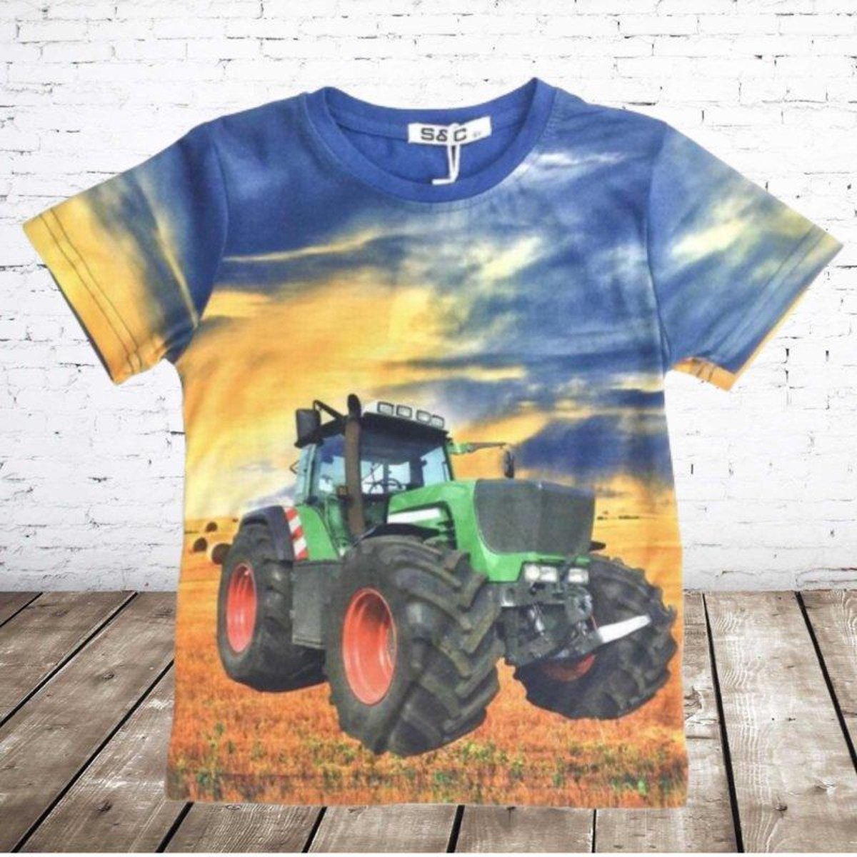 S&C Tractor shirt h55 - 134/140