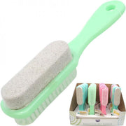 2 stuks manicure borsteltje met puimsteen rose en mint groen