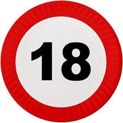 40x Kartonnen bordjes 18 jaar van 23 cm - Wegwerpborden van karton - Feestbordjes - Verjaardag feestartikelen tafeldecoratie