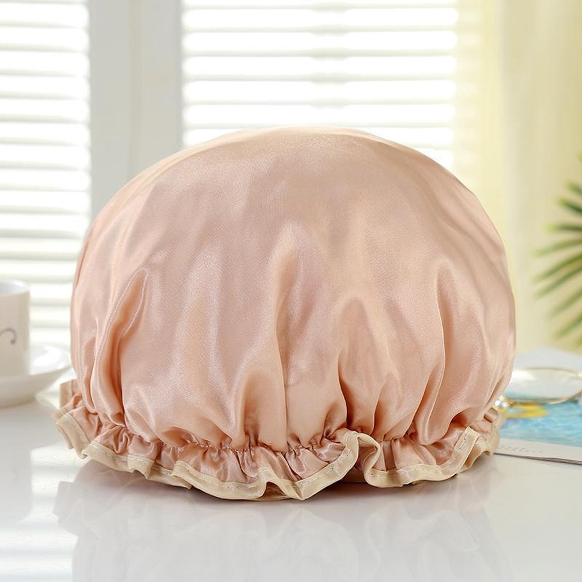 Afabs® XL Extra grote Douchemuts / Shower cap / Douchekapje / Douchecap voor vol haar / krullen / afro - Kaki