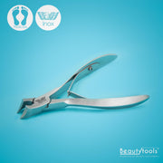 BeautyTools SAFE-CUT INOX Nagelknipper/Nageltang Voor Harde Teennagels En Kalknagels - Swada Cutter - Dwarssnittang (Kopknipper) Diabetes - 16 mm Gebogen Bek (NN-0133)