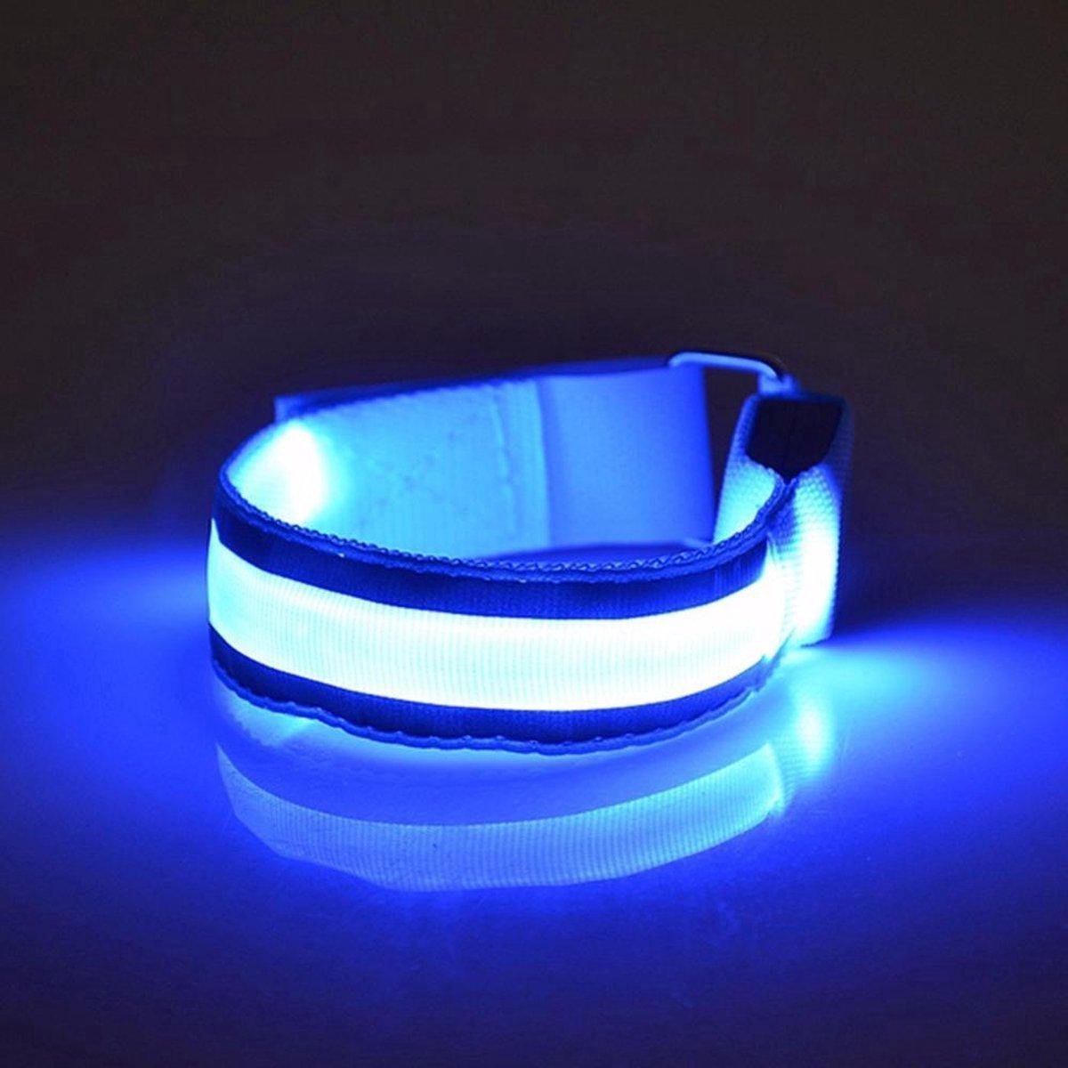 LED Hardloop Armband - Fiets - Outdoor Sport Armband - Reflecterende Hardloop Verlichting - BLAUW