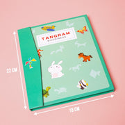 Tangram Puzzel Magnetisch voor Peuters en Kleuters - Educatief - Puzzelboek - Magneetboek - Houten Vormenpuzzel - 96 Puzzels - Groen