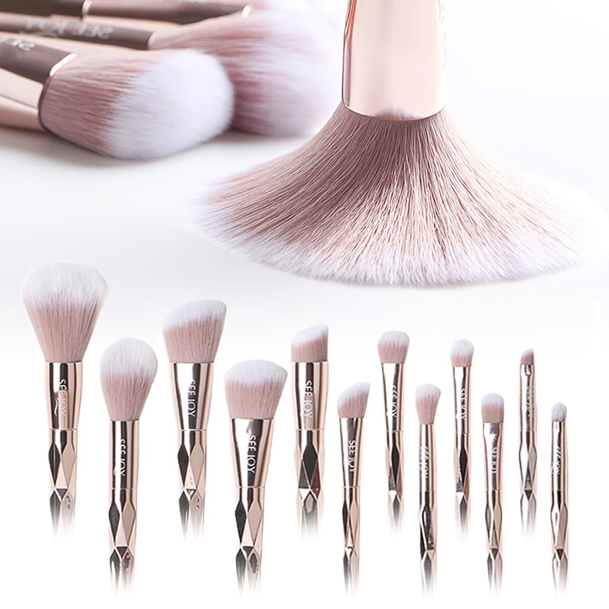 Make Up Kwasten Set - Make Up Brush - Oogschaduw - Foundation Kwast - Poeder Kwast - Brush - Make up - Cosmetica - Kwasten Set – Make Up Tasje - 12 Stuks