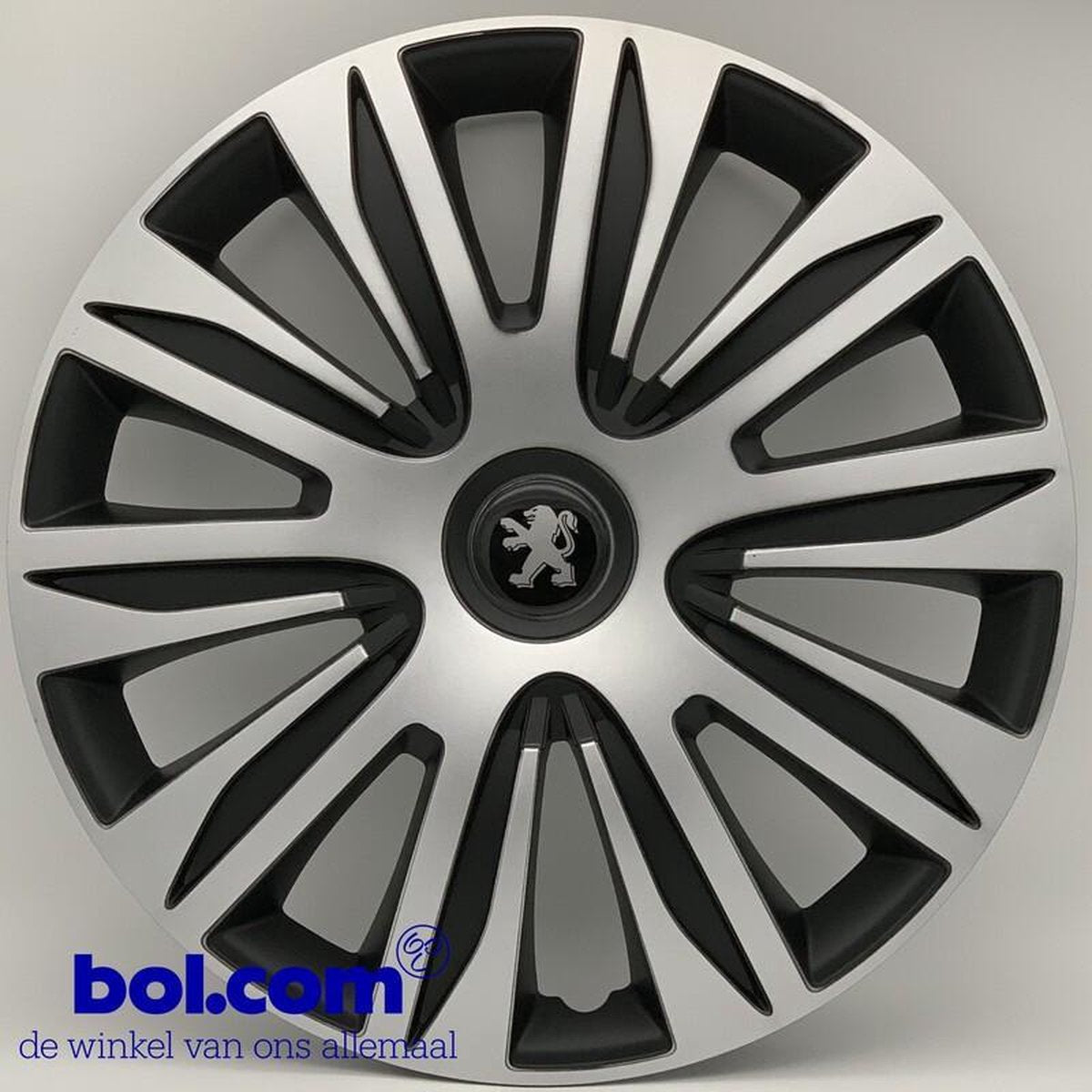Zwarte Wieldoppen 15 inch Peugeot wieldoppen Peugeot 15 inch zwart - PEU493L15 - Alternatief voor o.a. PEU574L15 - Lapa - PEU80815 - PEU81115 - PEU46415 - PEU574L15 - PEU49115