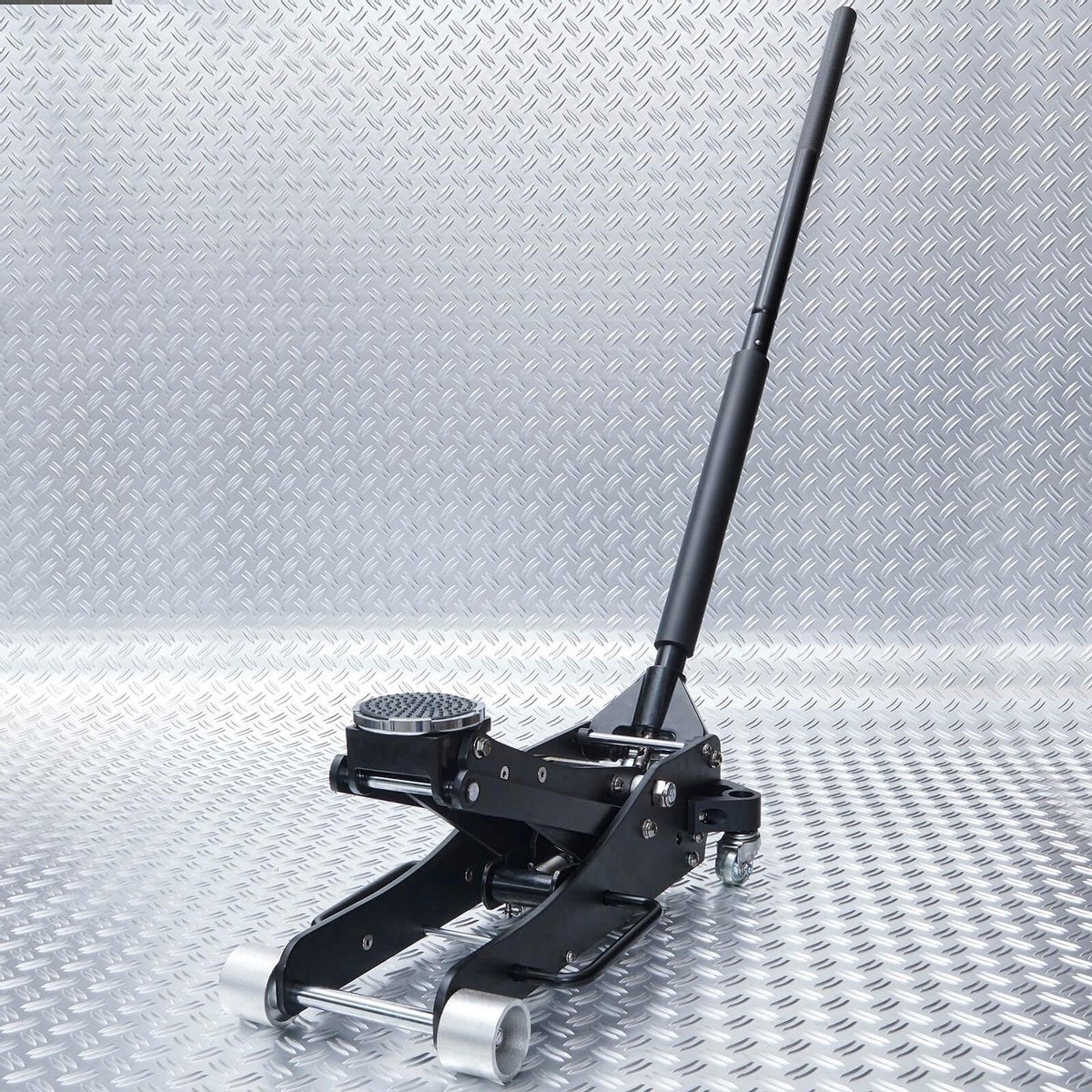 Datona® Aluminium autokrik 2 ton + assteunen 3 ton - Mat Zwart
