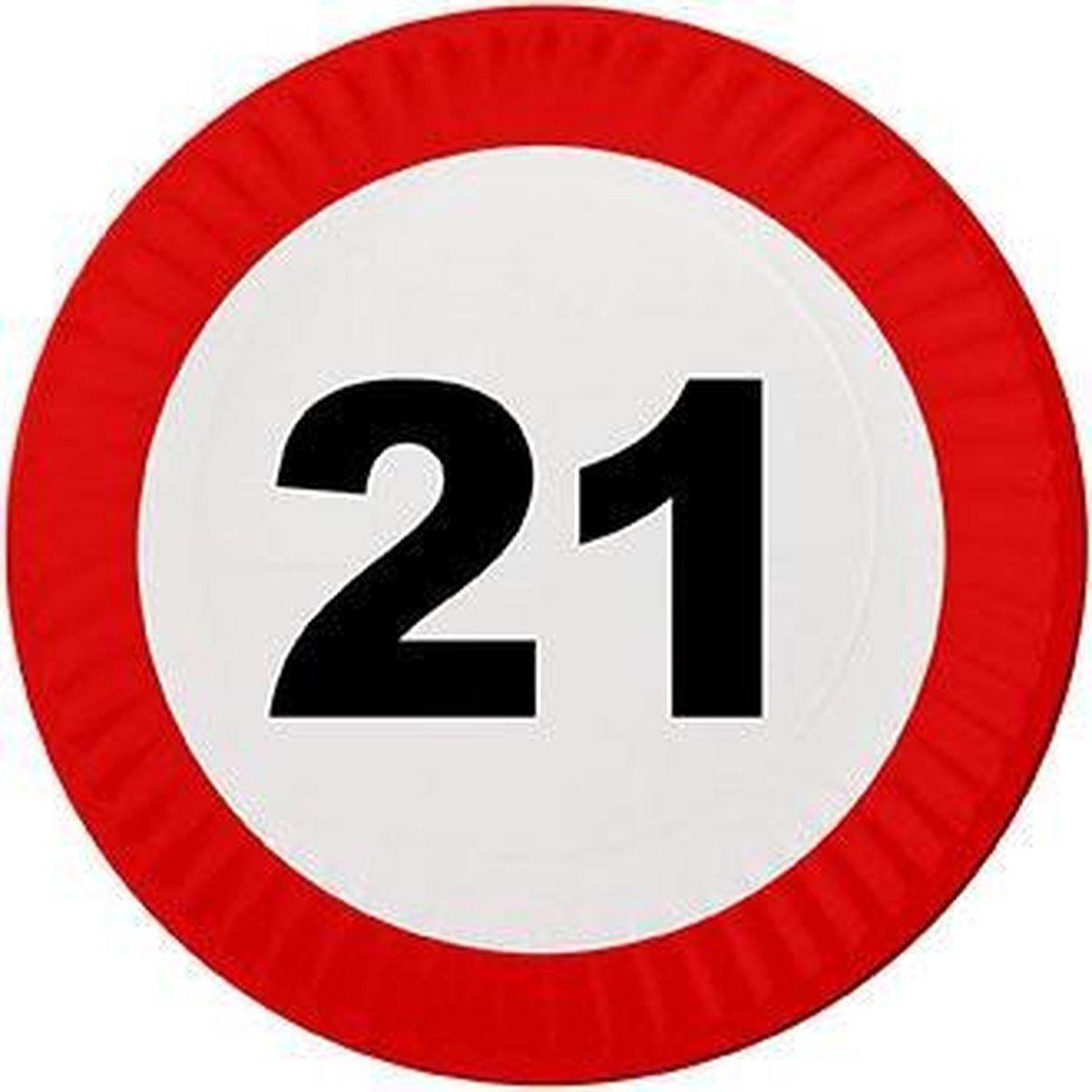 40x Kartonnen bordjes 21 jaar van 23 cm - Wegwerpborden van karton - Feestbordjes - Verjaardag feestartikelen tafeldecoratie