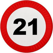 40x Kartonnen bordjes 21 jaar van 23 cm - Wegwerpborden van karton - Feestbordjes - Verjaardag feestartikelen tafeldecoratie