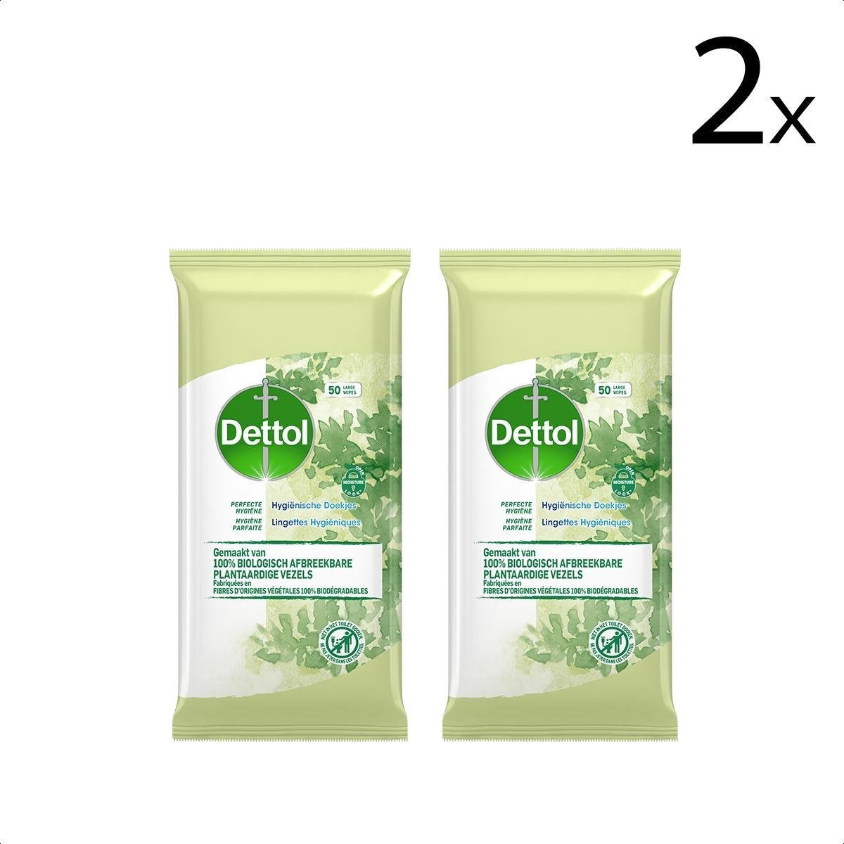 Dettol Schoonmaakdoekjes Bio afbreekbaar Cleanser - 50 stuks x2