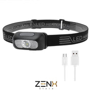 ZenXstore LED Hoofdlamp 250LM Waterbestendig Wit Licht + LED HeadLamp