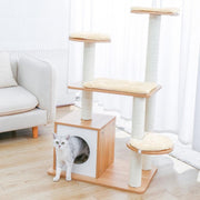 Baymate Huisdier Krabpaal Toren Condo Huis Krabpaal Speelgoed voor Kat Kitten Kat Springen Speelgoed met Ladder Spelen Boom AMT0045BG