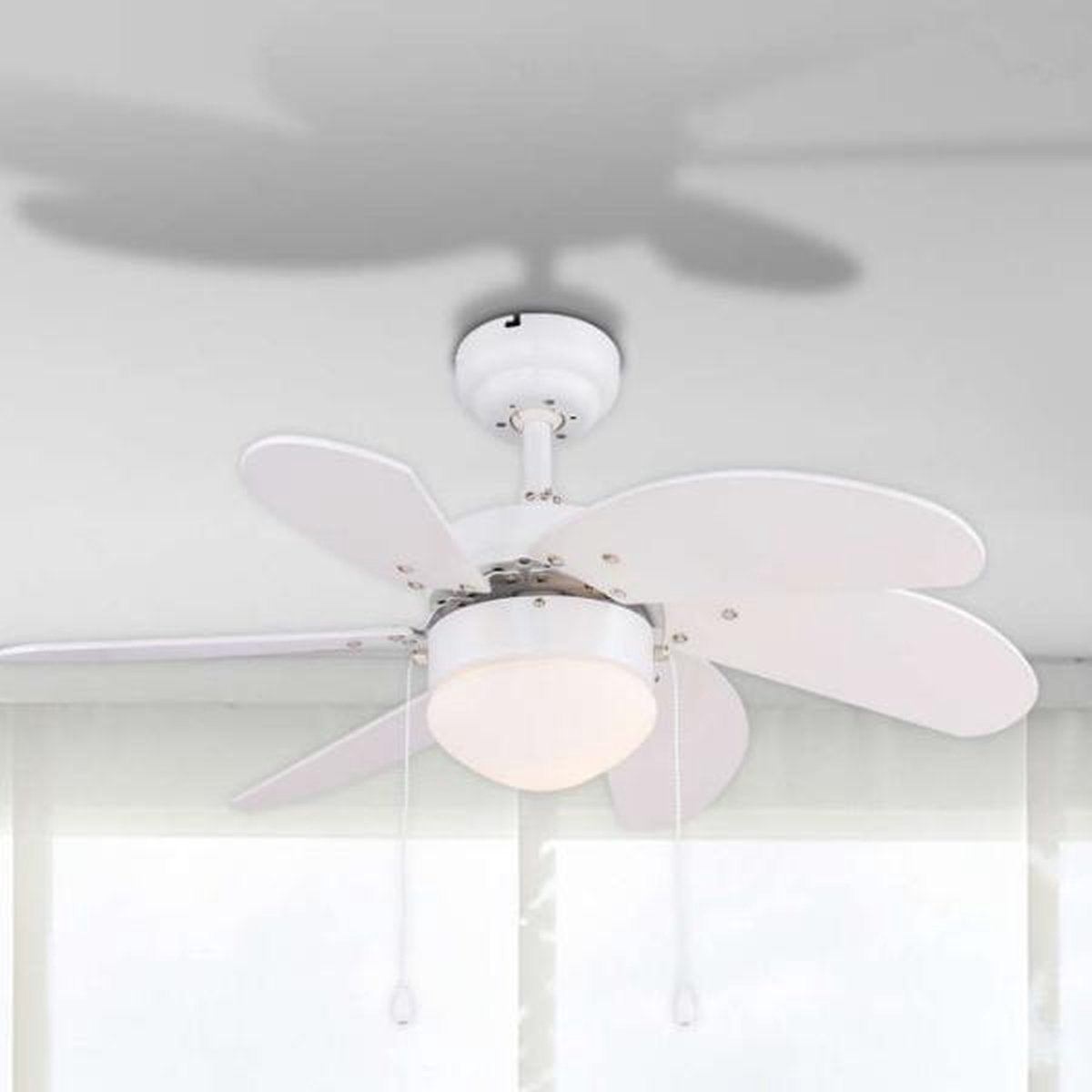 Plafondventilator met verlichting slaapkamer Rivaldo - Wit