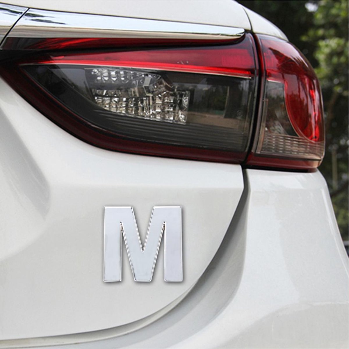 Auto Voertuig Badge Embleem 3D Engels Letter M Zelfklevende Sticker Decal