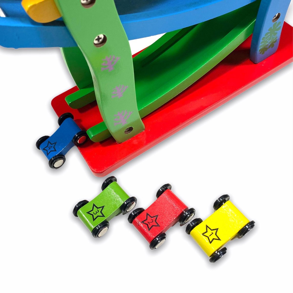 Houten racebaan - Kinderspeelgoed - kleurrijk