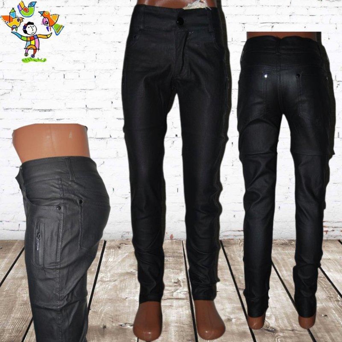 S&C wax broek grijs - 158/164