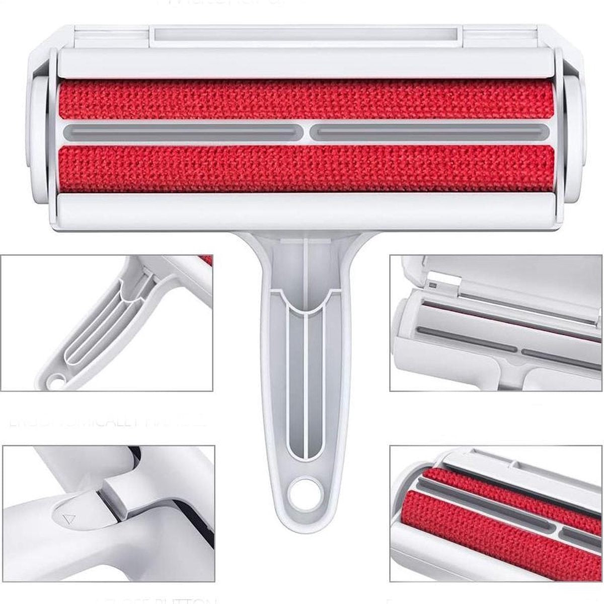 Lubadoo® Herbruikbare Kleefroller - Huisdierhaar Verwijderaar - Kattenhaar - Hondenhaar - Dierenhaar - Haarverwijderaar Voor Huisdieren - Pluizenverwijderaar - Rood