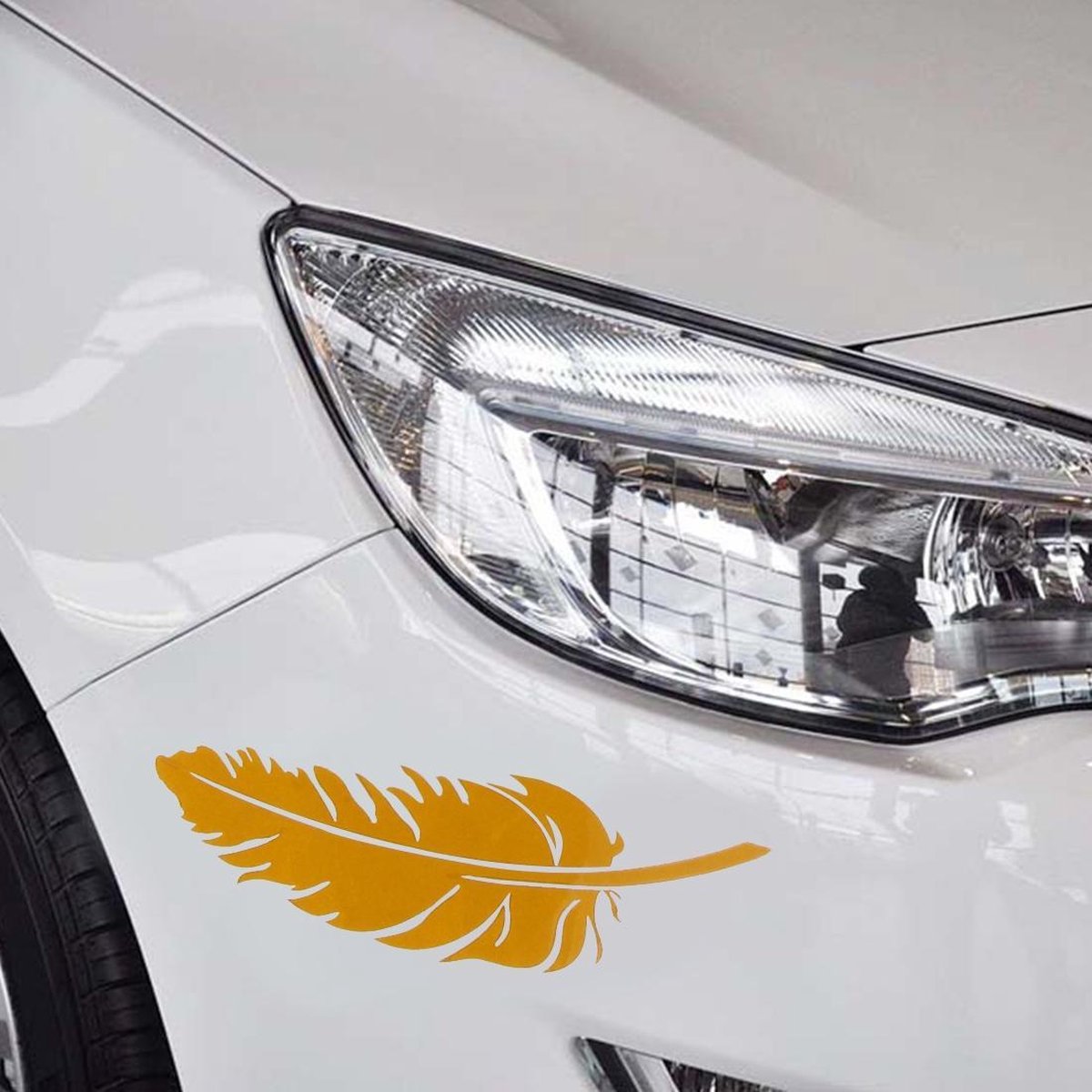 10 STKS embleem veer auto stickers waterdichte kunststof sticker sticker (oranje)
