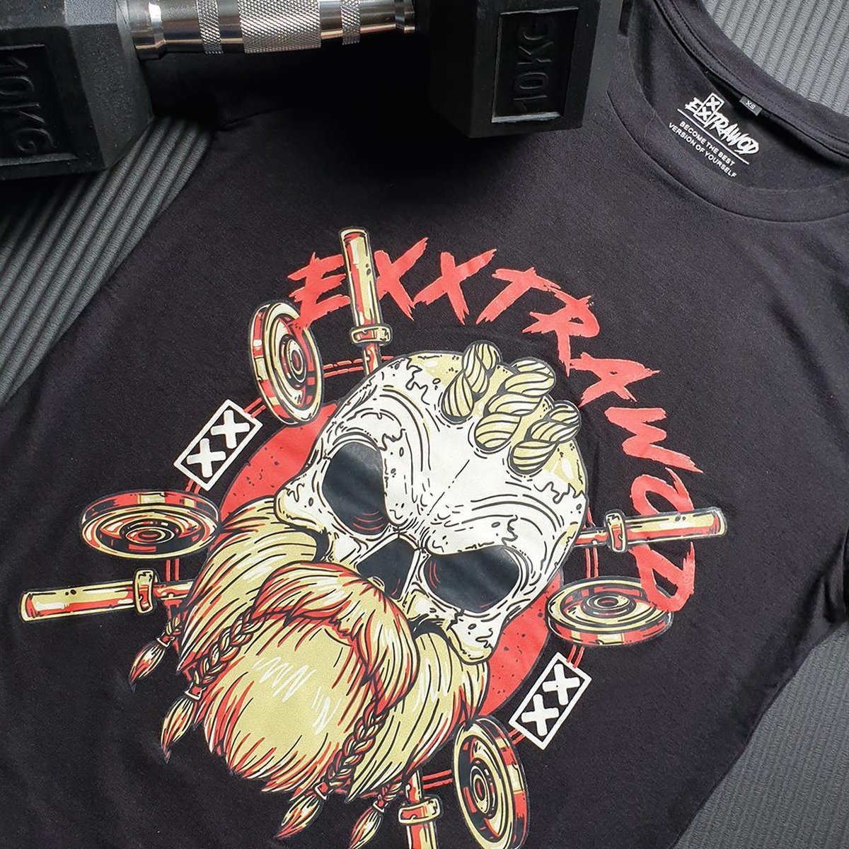 Exxtrawod Viking Unisex T-shirt Crossfit Tee Training Maat XS