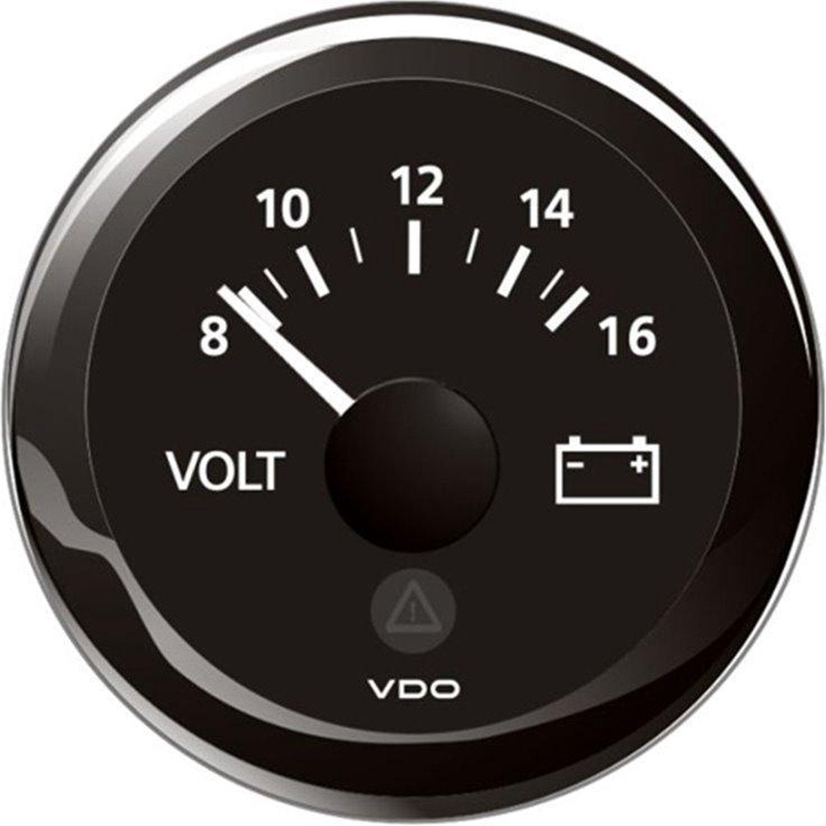 VDO ViewLine zwarte Voltmeter 12 Volt