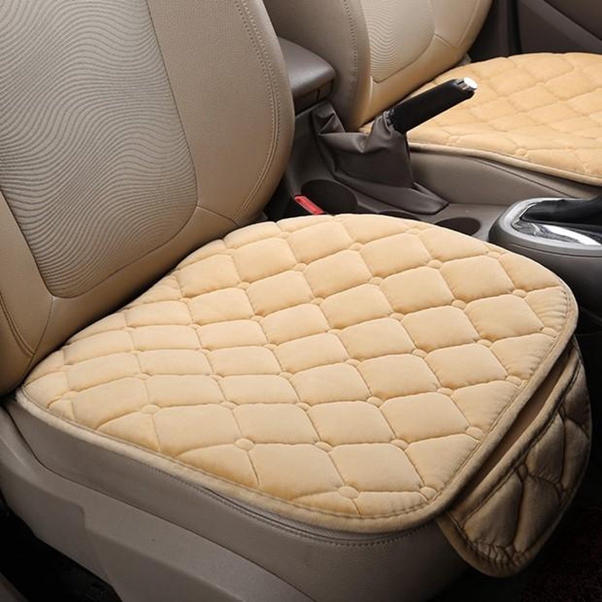 Autostoelhoes - Auto Accessories - Autohoes - Stoelhoezen Auto - Autostoel beschermer - Beige - Pluche - 1 stuk
