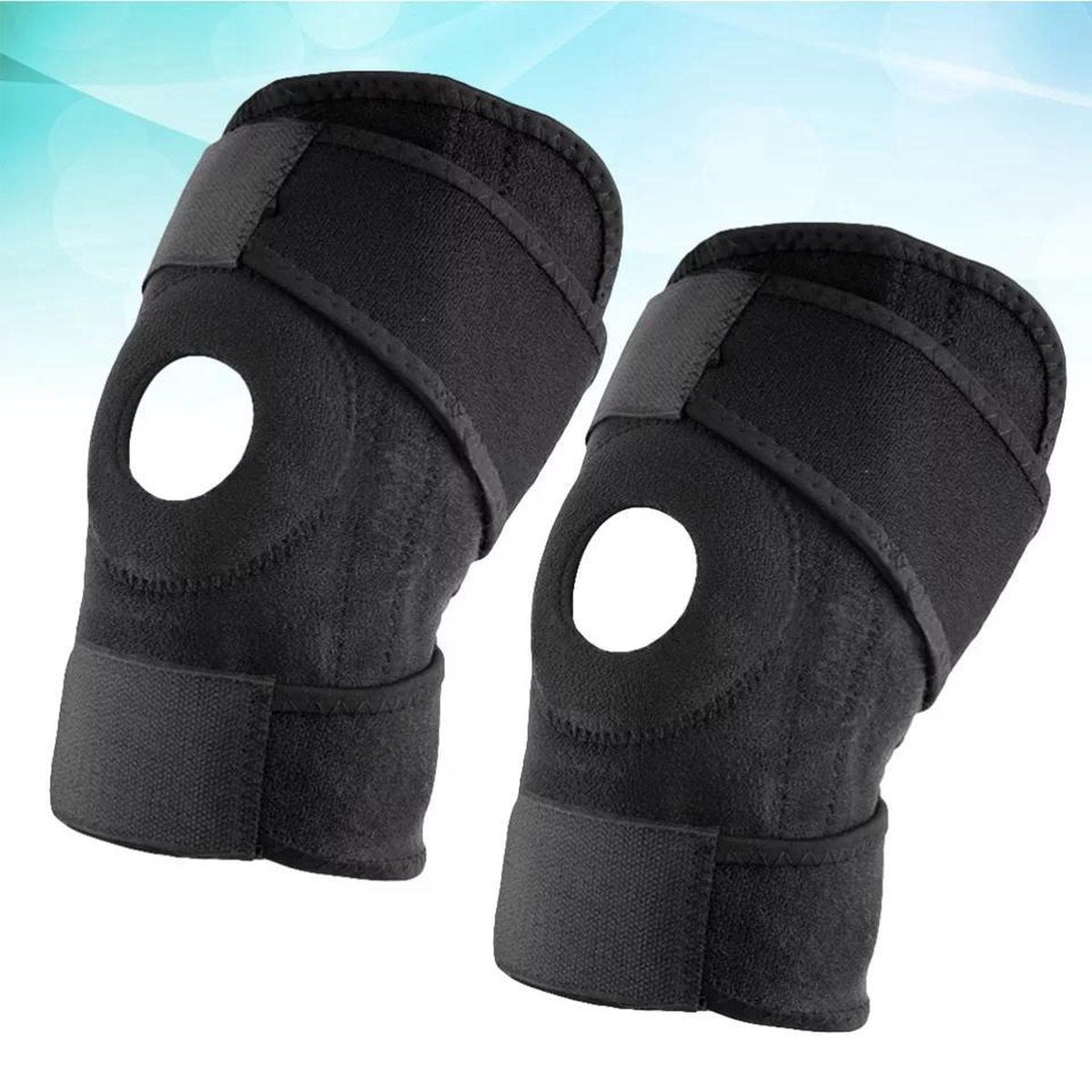 LOUZIR 2x Knie Brace Ondersteuning - Verstelbare Kneepad Met Open Patella Brace - Neopreen - Outdoor Knie Protector - Knie bescherming