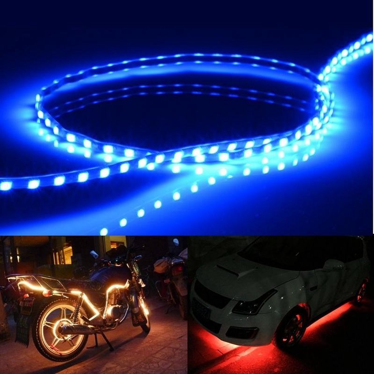 5 STUKS Flow Style 45 LED 3528 SMD Waterdichte flexibele autostrooklamp voor autodecoratie