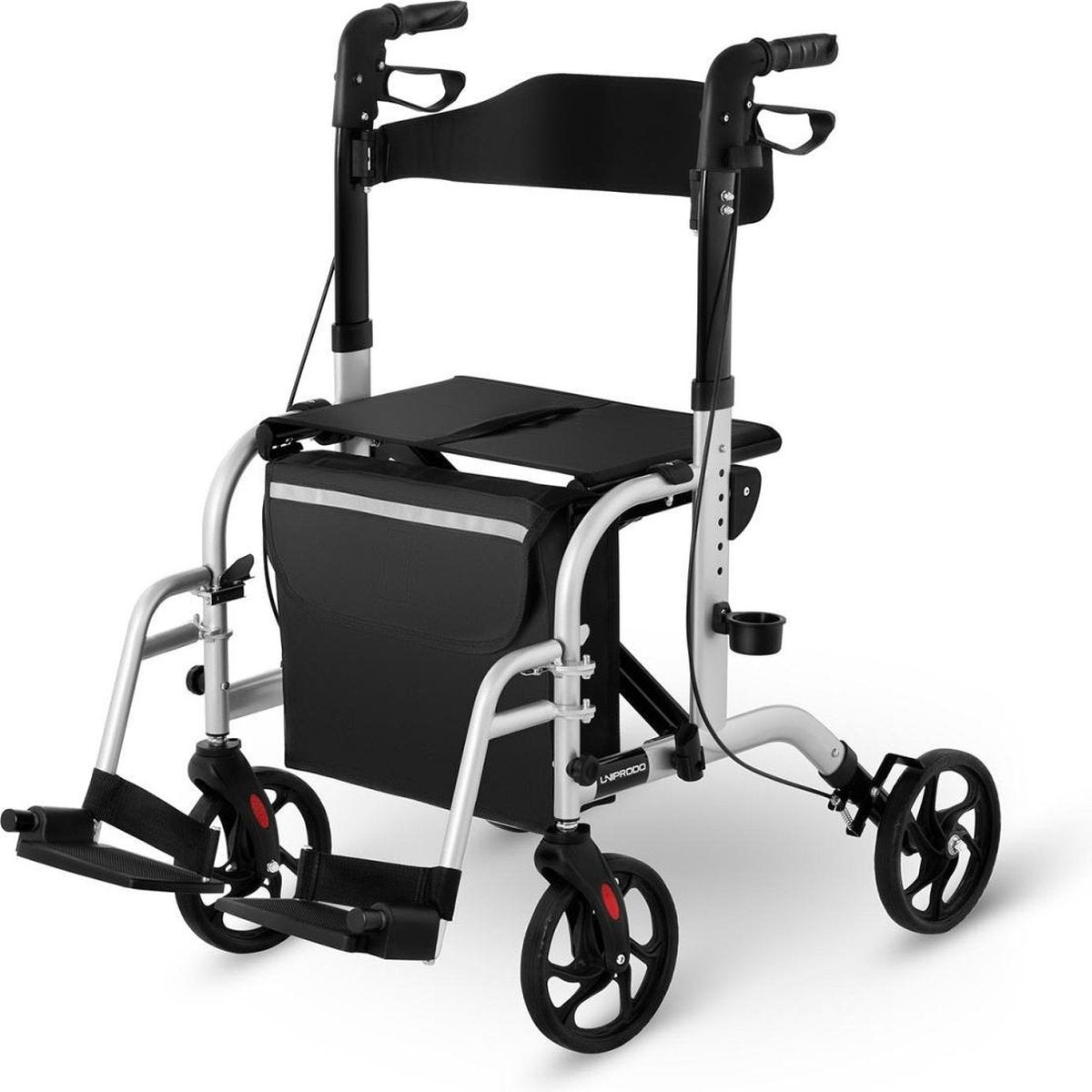 Uniprodo Rollator-transportstoel -transportstoel - zilver - 136 kg