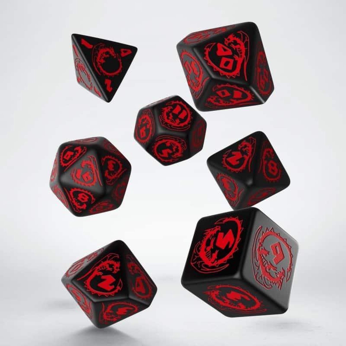 Polydice Set Q-Workshop Dragons Black & Red