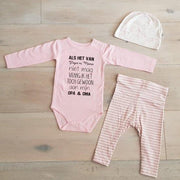 Baby cadeau geboorte meisje jongen set met tekst aanstaande zwanger kledingset pasgeboren unisex Bodysuit |  babykleding Huispakje | Kraamkado | Gift Set babyset kraamcadeau pakje babygeschenk babygeschenkset kraampakket