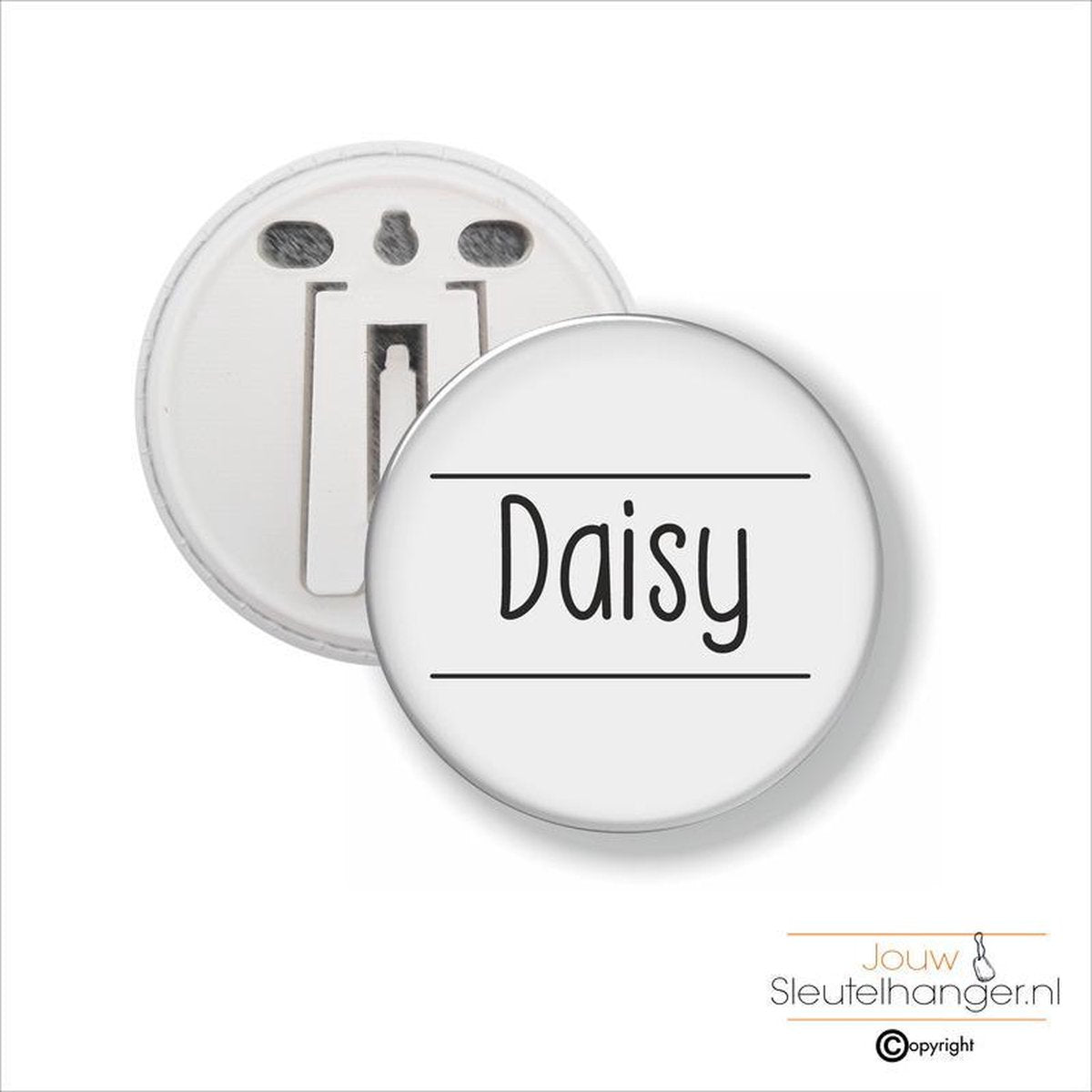 Button Met Clip 58 MM - Daisy