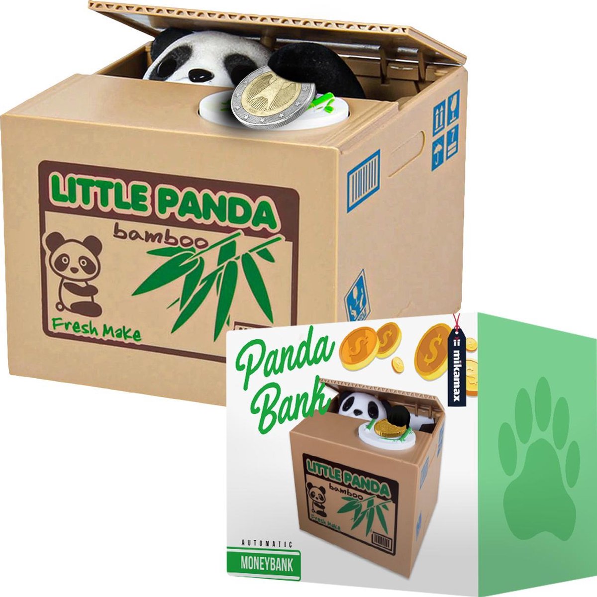 MikaMax Panda Spaarpot - Spaarpot - Stelende pandabank - Stimulans om te Sparen - Elektrische Spaarpot voor Dierenvrienden