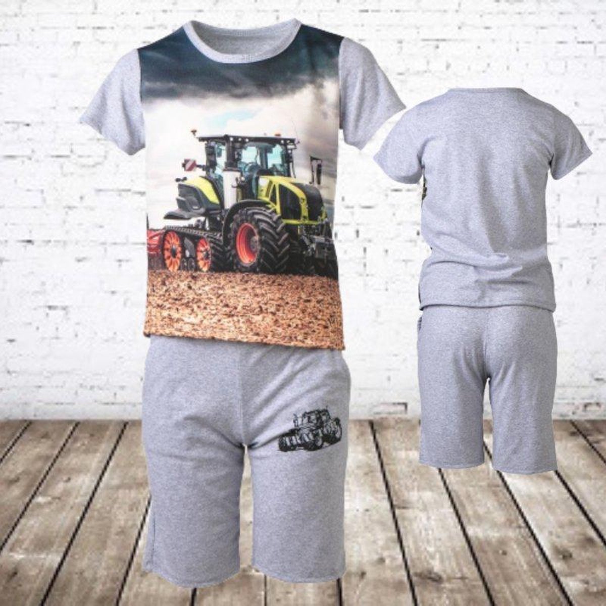 S&C Jongens kleding set trekker grijs 772 - 146/152