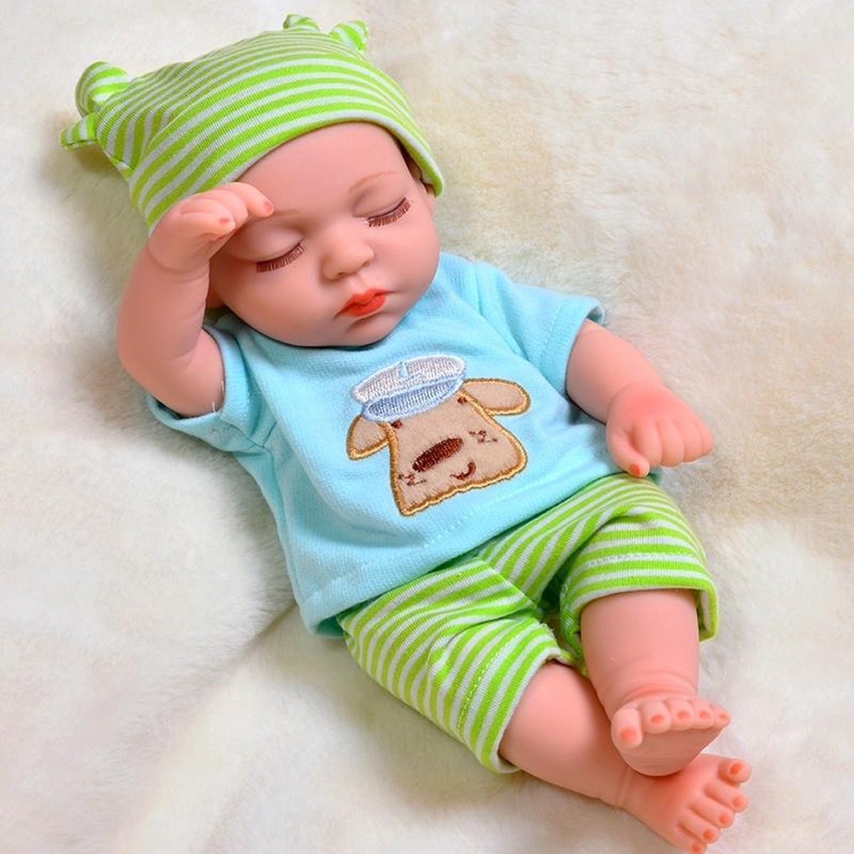 Kleine reborn baby pop 'Sem' - Jongen - 30 cm - Shirtje
