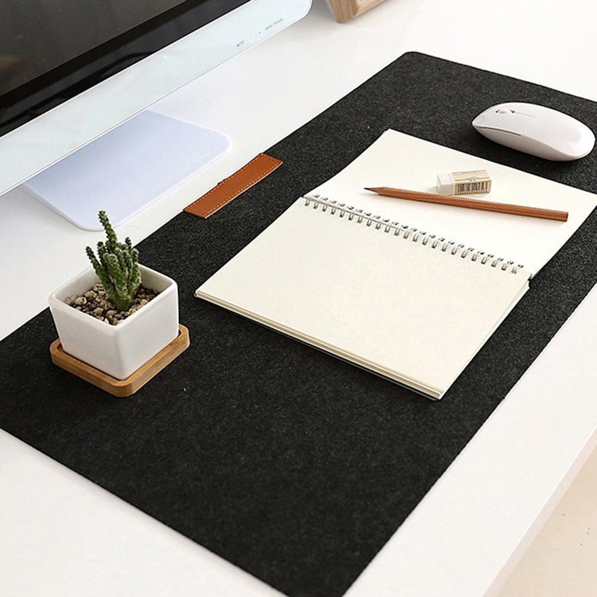Laptop bureau onderlegger-Bureau onderlegger-Bureau Organizer-Desktop mat-kantoor accessoires- Zwart
