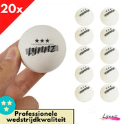 Lynnz® 20x tafeltennis ballen 3 ster kwaliteit wit 2021 | pingpongballen - tafeltennisballen - balletjes - pingpong - beerpong